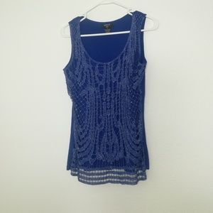 Verve Ami Blue Crocheted Tank Top
